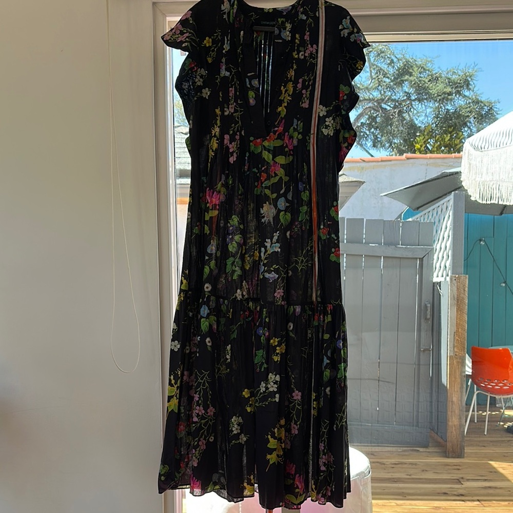 Cynthia Rowley Black Floral Maxi Sundress